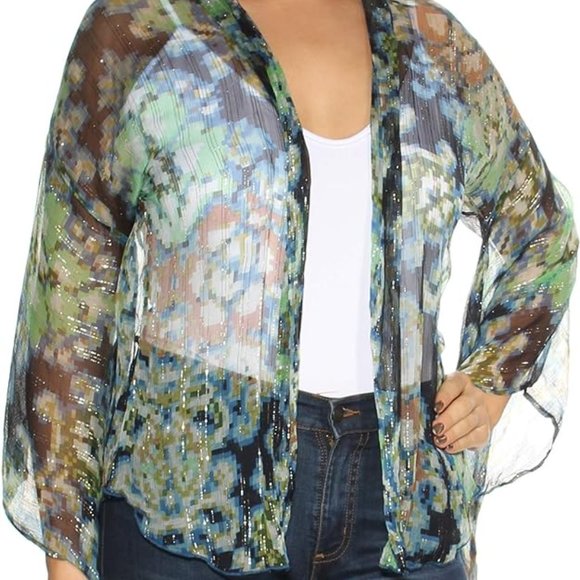 Free People Fleur De Lis Kimono sz Lg - Picture 1 of 4